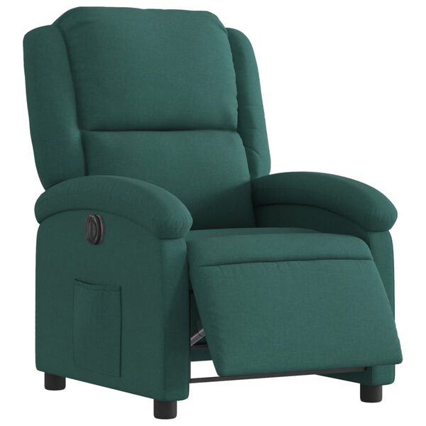 vidaXL Fauteuil inclinable &eacute;lectrique Vert fonc&eacute; Tissu