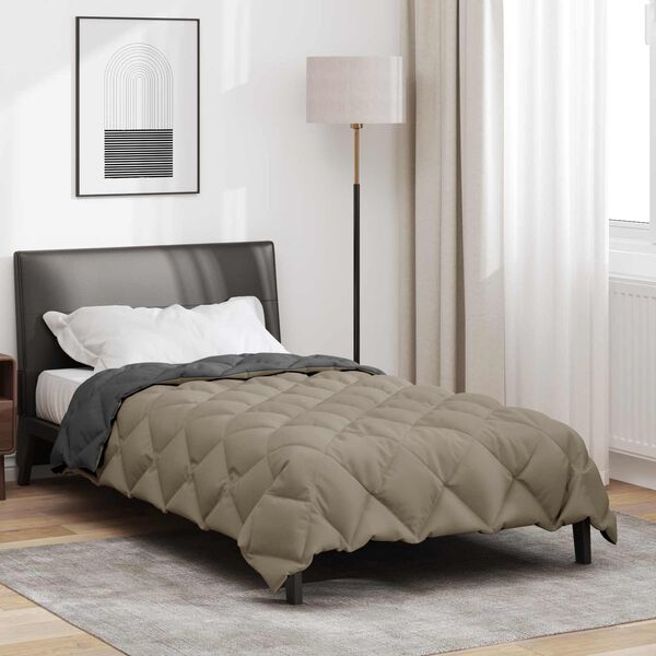 vidaXL Duvet d'hiver Gris clair et anthracite 220 x 140 cm Microfibre