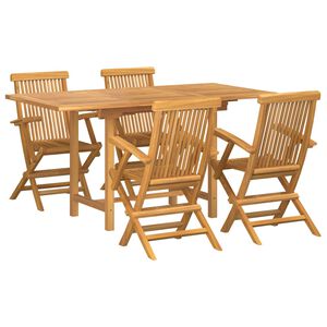 vidaXL Ensemble de salle &agrave; manger pour jardin 5 pcs Marron