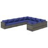 vidaXL Salon de jardin 10 pcs avec coussins R&eacute;sine tress&eacute;e Gris