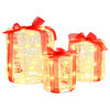 vidaXL D&eacute;coration de bo&icirc;te cadeau 3 pcs Blanc chaud 20 x 20 x 21 cm