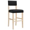 vidaXL Chaises de bar lot de 2 bois massif d'h&eacute;v&eacute;a et similicuir