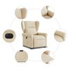 vidaXL Fauteuil inclinable &eacute;lectrique cr&egrave;me tissu