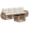 vidaXL Ensemble de canap&eacute; de jardin 5 pc Beige et blanc cr&egrave;me