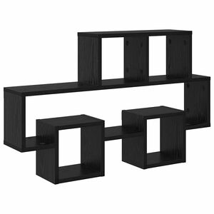 vidaXL &Eacute;tag&egrave;re Murale Ch&ecirc;ne noir 82 x 15 x 51 cm Bois d'ing&eacute;nierie