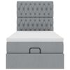 vidaXL Lit ottoman avec matelas gris clair 100x200 cm tissu