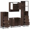 vidaXL Ensemble de meubles de salle de bain 4 pcs ch&ecirc;ne marron