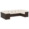 vidaXL Salon de jardin 10 pcs avec coussins marron r&eacute;sine tress&eacute;e