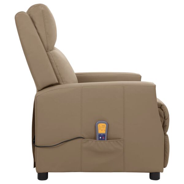 vidaXL Fauteuil de massage Cappuccino Similicuir