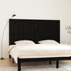 vidaXL T&ecirc;te de lit murale Noir 204x3x110 cm Bois massif de pin