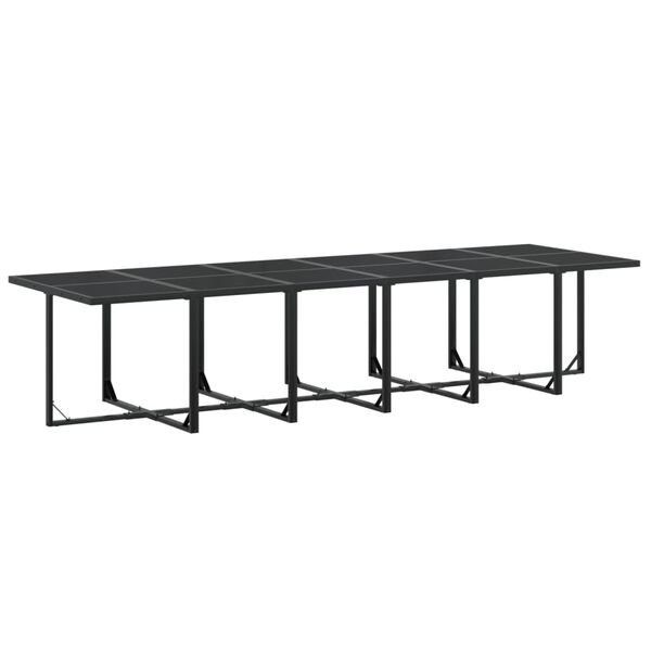 vidaXL Ensemble &agrave; manger de jardin 13 pcs noir textil&egrave;ne