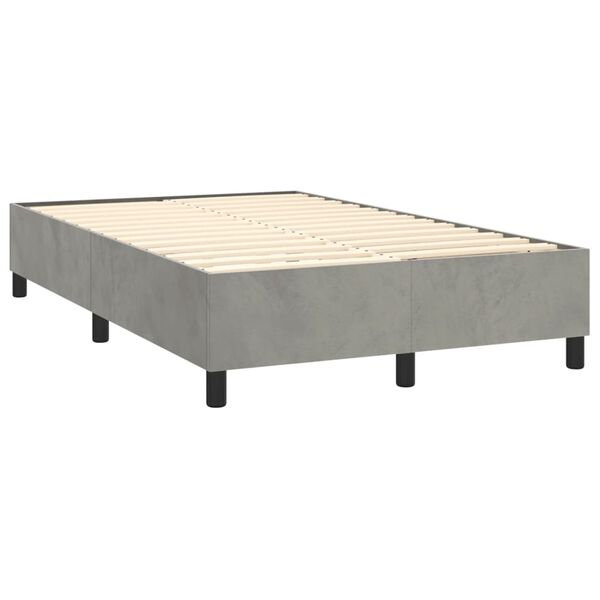 vidaXL Sommier &agrave; lattes de lit et matelas Gris clair 120x200cm Velours