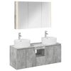 vidaXL Ensemble d'armoire de salle de bain 4 pc Gris b&eacute;ton