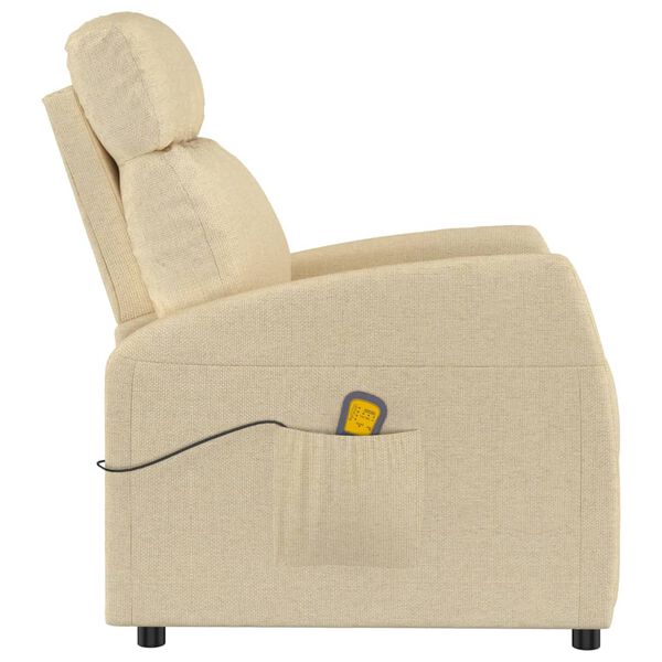 vidaXL Fauteuil de massage Cr&egrave;me Tissu