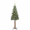 vidaXL Sapin de Noël mince avec 150 LED Vert et blanc 150 cm
