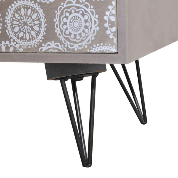 vidaXL Table de chevet avec 3 tiroirs Gris et marron
