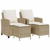 vidaXL Ensemble de canap&eacute; de jardin 4 pcs avec coussins beige r&eacute;sine tress&eacute;e