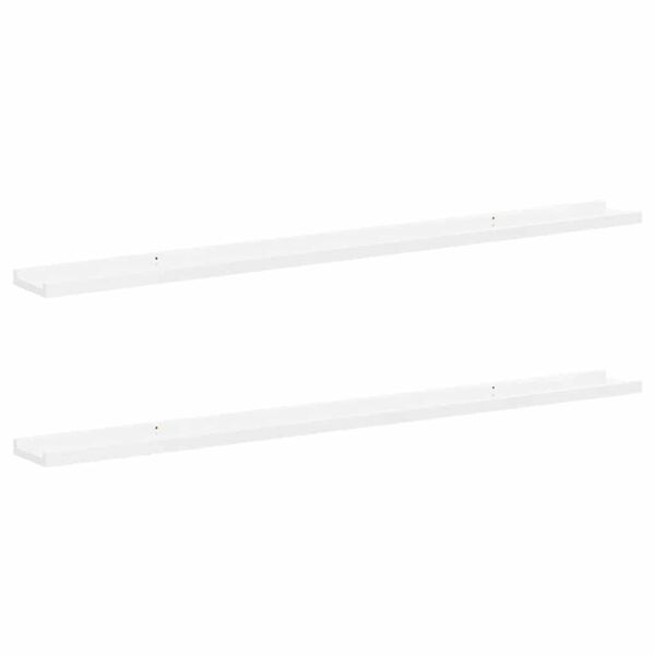 vidaXL &Eacute;tag&egrave;res murales 2 pcs Blanc brillant 115x9x3 cm