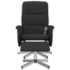 vidaXL Fauteuil de massage inclinable avec repose-pied noir tissu