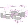 vidaXL Ensemble de canap&eacute; de jardin avec coussin 9 pcs Noir Poly rotin