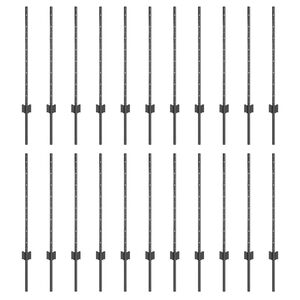 vidaXL Poteau de cl&ocirc;ture ench&acirc;ss&eacute; 22 pc Gris 120 cm