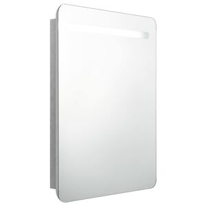 vidaXL Armoire de salle de bain &agrave; miroir LED gris b&eacute;ton 60x11x80 cm