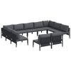 vidaXL Ensemble de canap&eacute; de jardin 11 pc Noir Acier
