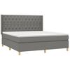 vidaXL Sommier &agrave; lattes de lit avec matelas Gris fonc&eacute; 160x200cm Tissu