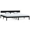 vidaXL Cadre de lit sans matelas noir bois massif 200x200 cm
