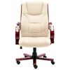 vidaXL Chaise de bureau de massage Cr&egrave;me Cuir v&eacute;ritable