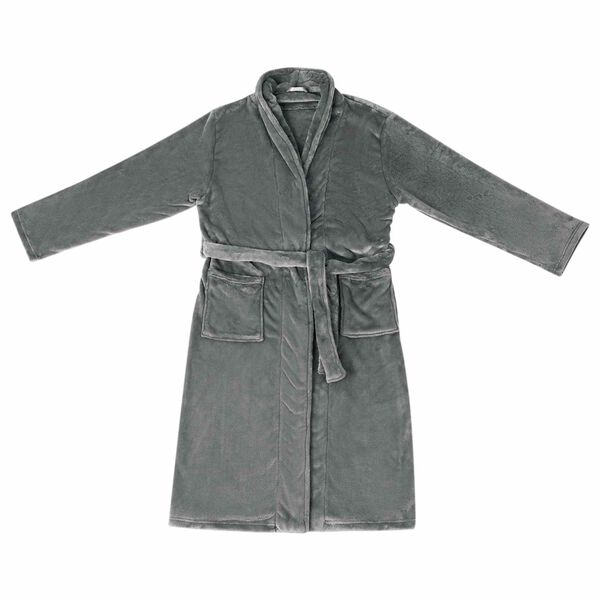 vidaXL Robe de bain sans capuche Gris fonc&eacute; m Flanelle