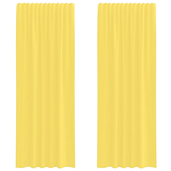 vidaXL Rideaux en voile avec passe-tringles 2 pcs jaune