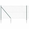 vidaXL Cl&ocirc;ture en maillons avec pointes 10 x 1 m Vert Maille