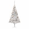 vidaXL Arbre de No&euml;l artificiel pr&eacute;-&eacute;clair&eacute;/boules argent&eacute; 210 cm PET
