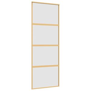 vidaXL Porte coulissante dor&eacute; 76x205 cm verre ESG d&eacute;poli et aluminium