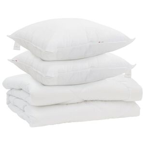 vidaXL Couette avec oreiller 3 pc Blanc Microfibre