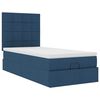 vidaXL Cadre de lit ottoman avec matelas bleu 90x190 cm tissu