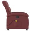 vidaXL Fauteuil de massage inclinable électrique rouge bordeaux