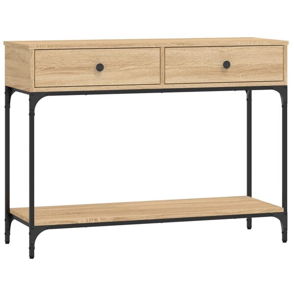 vidaXL Table console ch&ecirc;ne sonoma 100x34,5x75 cm bois d'ing&eacute;nierie