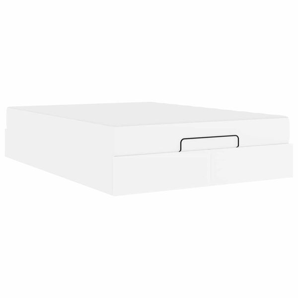 vidaXL Cadre de lit avec matelas avec matelas 2 pcs Blanc PVC