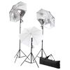 vidaXL Kit de studio photo avec lampes toile de fond et r&eacute;flecteur