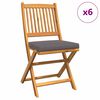 vidaXL Chaise pliante 6 pc Gris Bois d'acacia massif