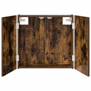 vidaXL Cabinet pour cible Ch&ecirc;ne fum&eacute; 56 x 12 x 53,5 cm