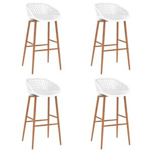 vidaXL Tabourets de bar lot de 4 blanc