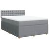 vidaXL Sommier &agrave; lattes de lit avec matelas Gris clair 160x200cm Tissu