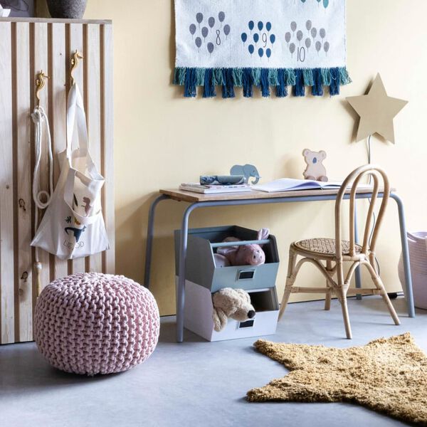 KidsDepot Pouf Bundy 40x32 cm Coton Rose