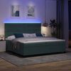 vidaXL Lit &agrave; ressort LED avec matelas Vert fonc&eacute; 200 x 200 cm tissu