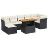 vidaXL Salon de jardin 8 pcs avec coussins noir r&eacute;sine tress&eacute;e