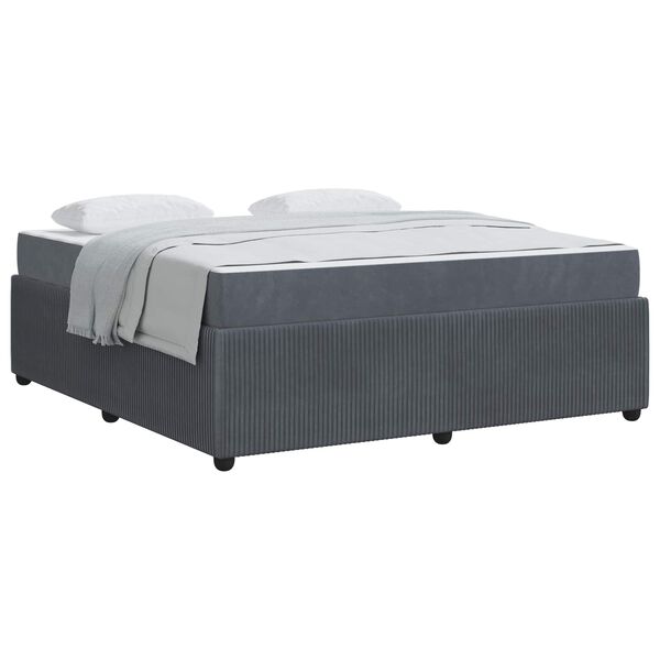 vidaXL Cadre de lit avec matelas Gris fonc&eacute; 180 x 200 cm tissu