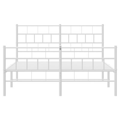 vidaXL Cadre de lit métal sans matelas et pied de lit blanc 160x200 cm